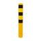 Bollard | steel tube  152 x 3,2 mm | yellow / black | Removable without fastener | With welded steel cap, incl. base sleeve Item no. 40151_10 | total length: 2000 mm | with welded steel cap